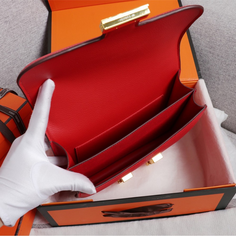 Hermès Constance 19 series exquisite hardware red leather bag Hermès Constance 19 series exquisite hardware red leather bag