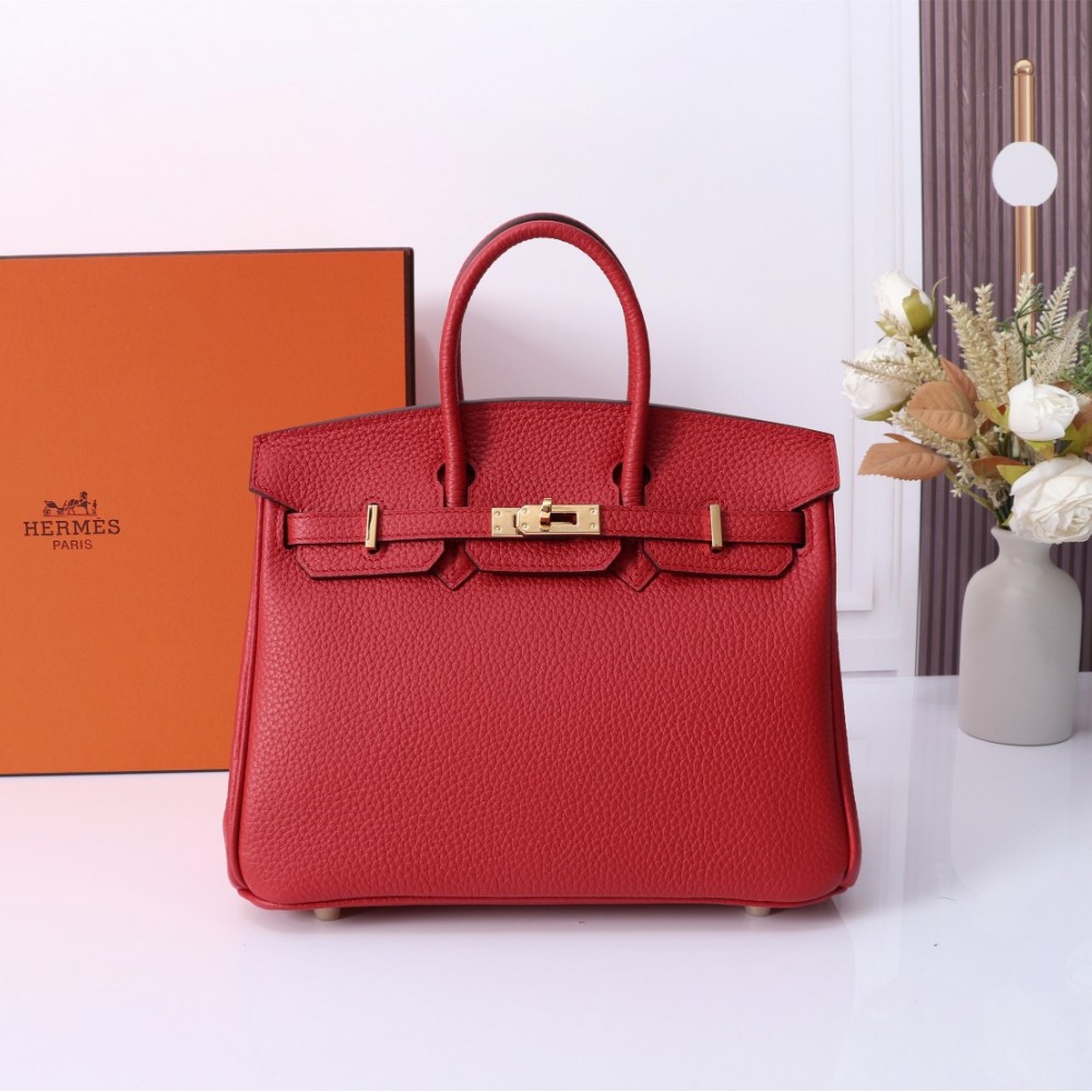 Hermes Birkin red exquisite hardware handbag Hermes Birkin red exquisite hardware handbag