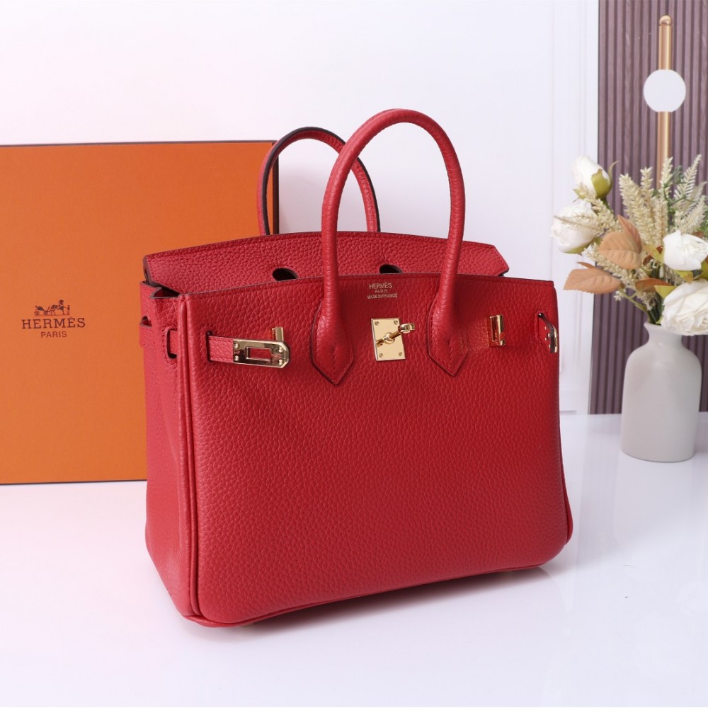 Hermes Birkin red exquisite hardware handbag Hermes Birkin red exquisite hardware handbag