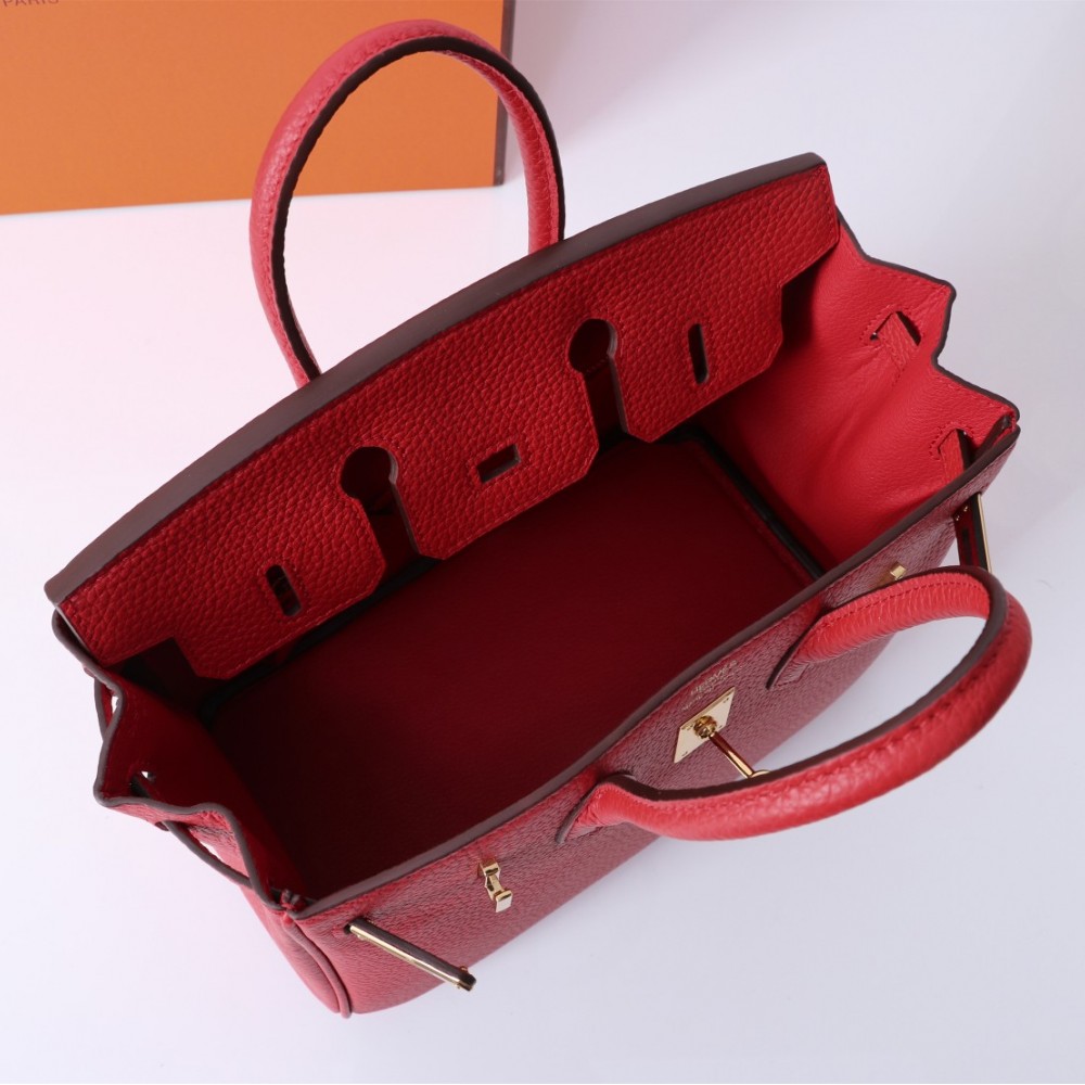 Hermes Birkin red exquisite hardware handbag Hermes Birkin red exquisite hardware handbag