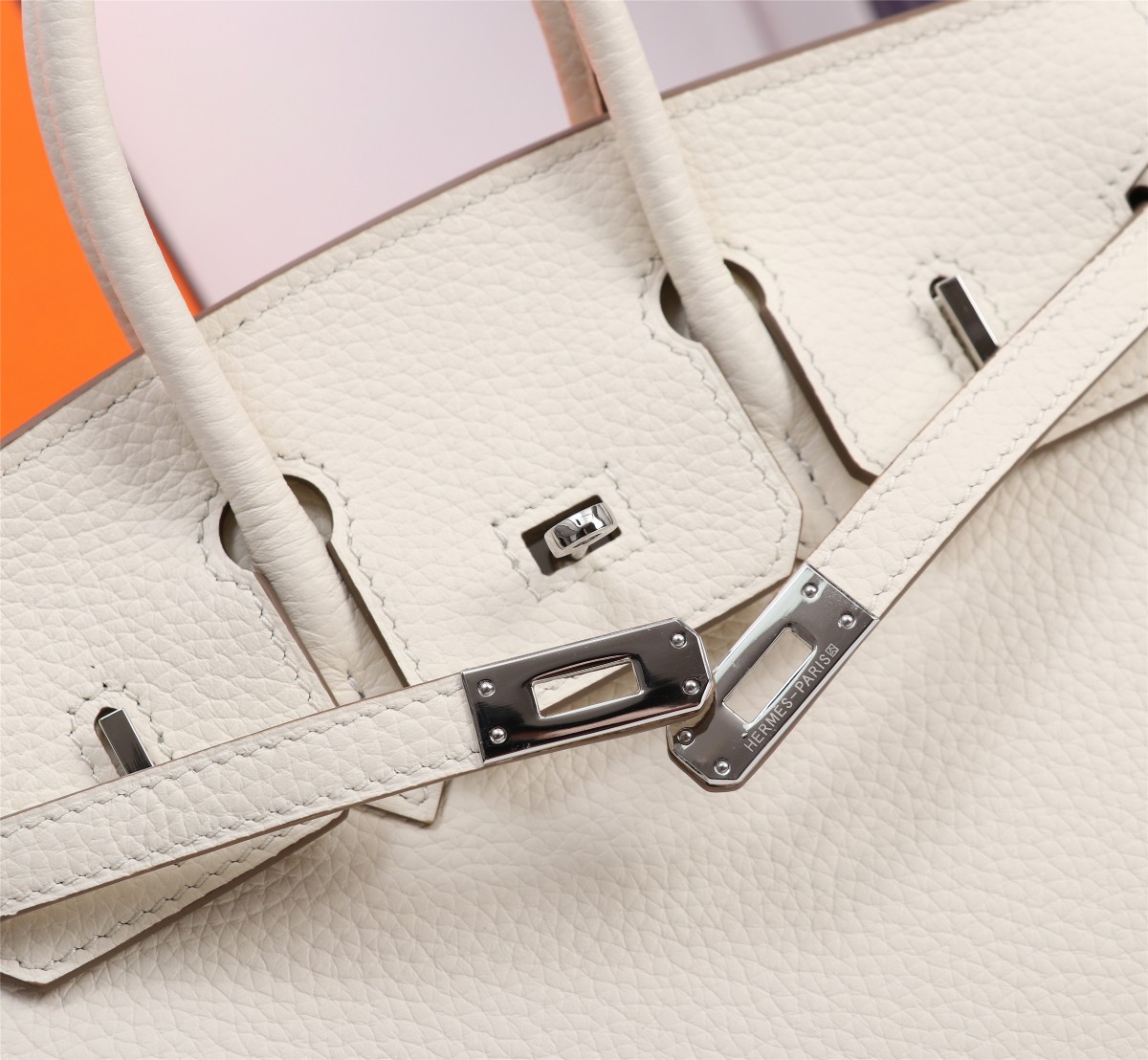 Hermes Birkin pure white exquisite hardware handbag