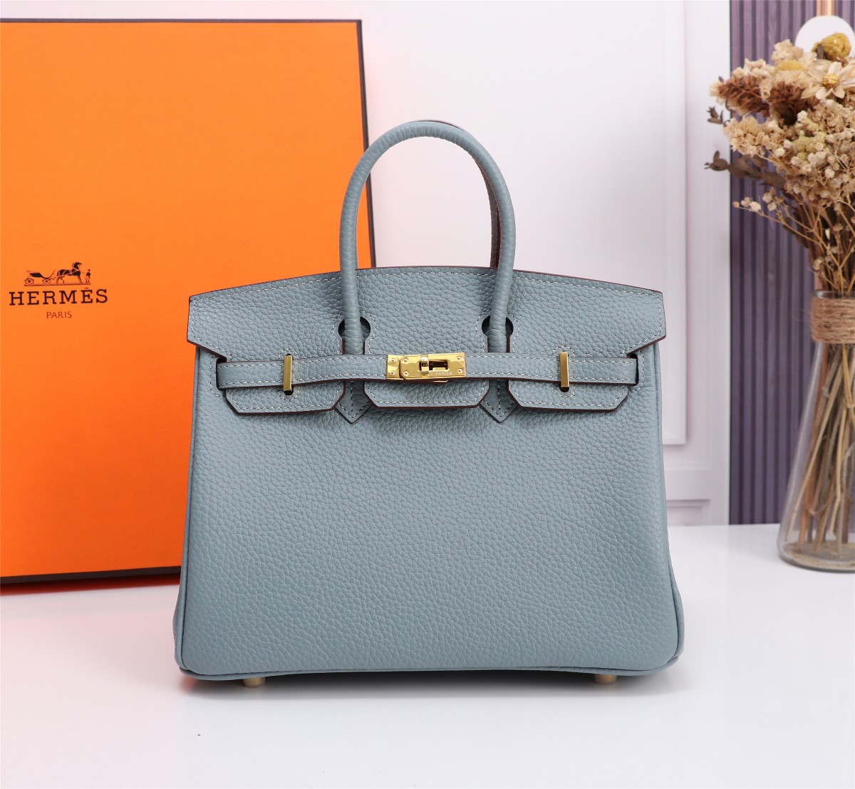 Hermes Birkin rhino gray exquisite hardware handbag Hermes Birkin rhino gray exquisite hardware handbag