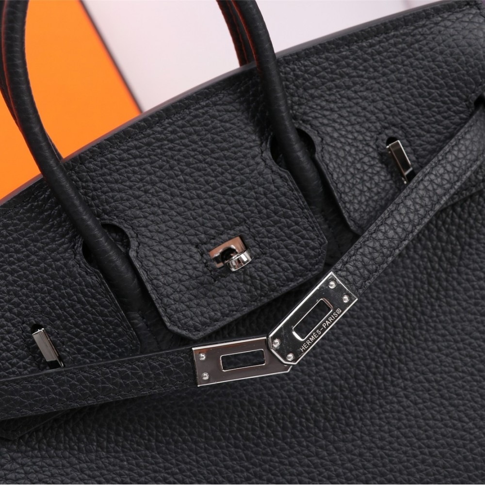 Hermes Birkin Pure Black Exquisite Hardware Handbag Hermes Birkin Pure Black Exquisite Hardware Handbag