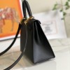 Hermès Kelly series pure black exquisite hardware genuine leather shoulder strap handbag Hermès Kelly series pure black exquisite hardware genuine leather shoulder strap handbag