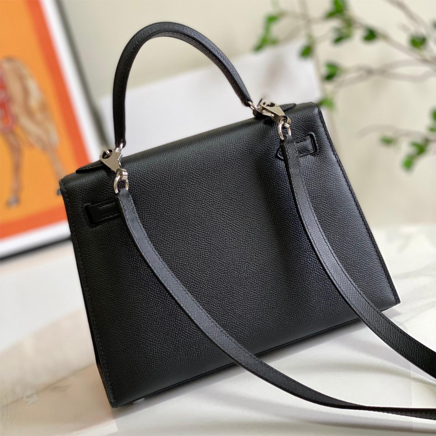 Hermès Kelly series navy blue exquisite hardware genuine leather shoulder strap handbag Hermès Kelly series navy blue exquisite hardware genuine leather shoulder strap handbag
