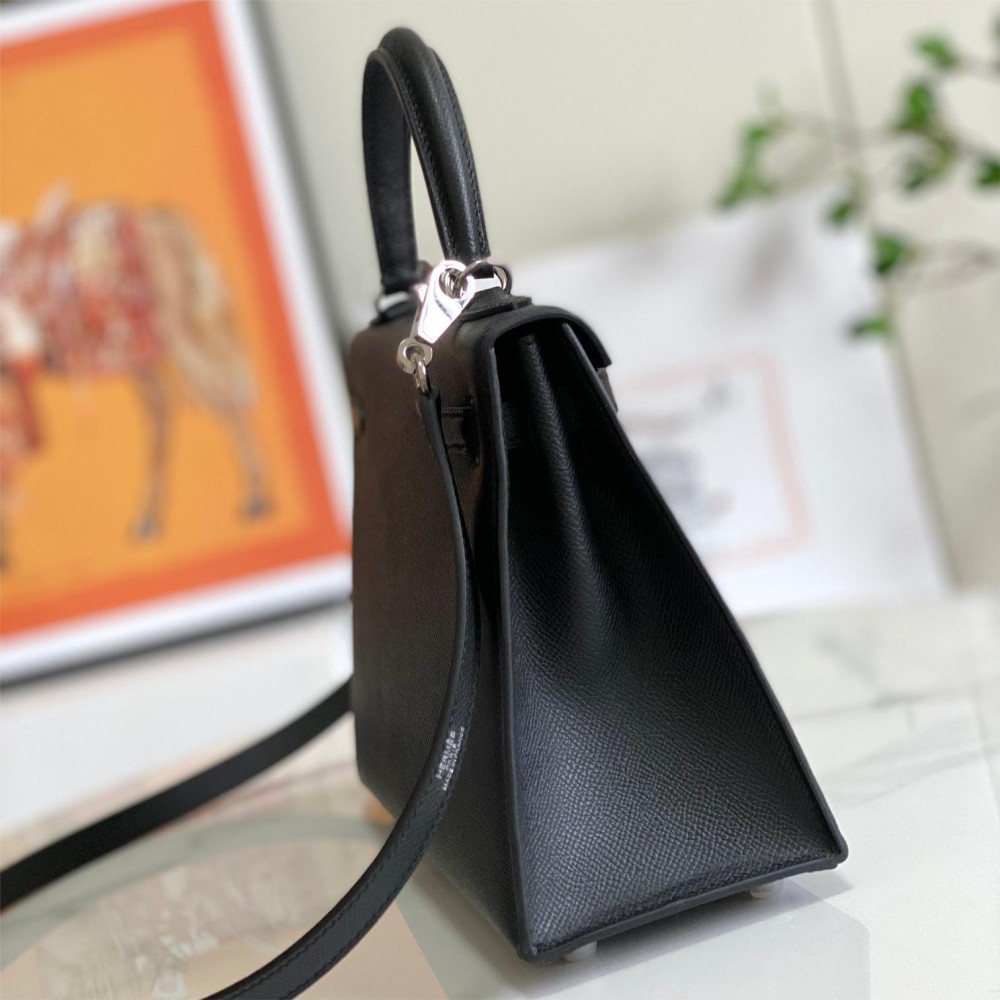 Hermès Kelly series navy blue exquisite hardware genuine leather shoulder strap handbag Hermès Kelly series navy blue exquisite hardware genuine leather shoulder strap handbag
