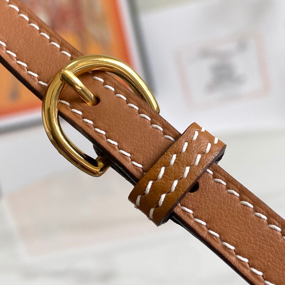 Hermès classic brown exquisite hardware genuine leather shoulder strap handbag Hermès classic brown exquisite hardware genuine leather shoulder strap handbag