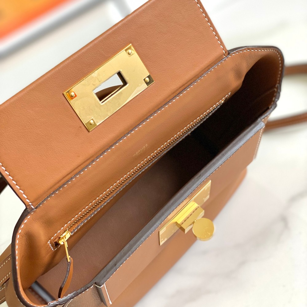 Hermès classic brown exquisite hardware genuine leather shoulder strap handbag Hermès classic brown exquisite hardware genuine leather shoulder strap handbag