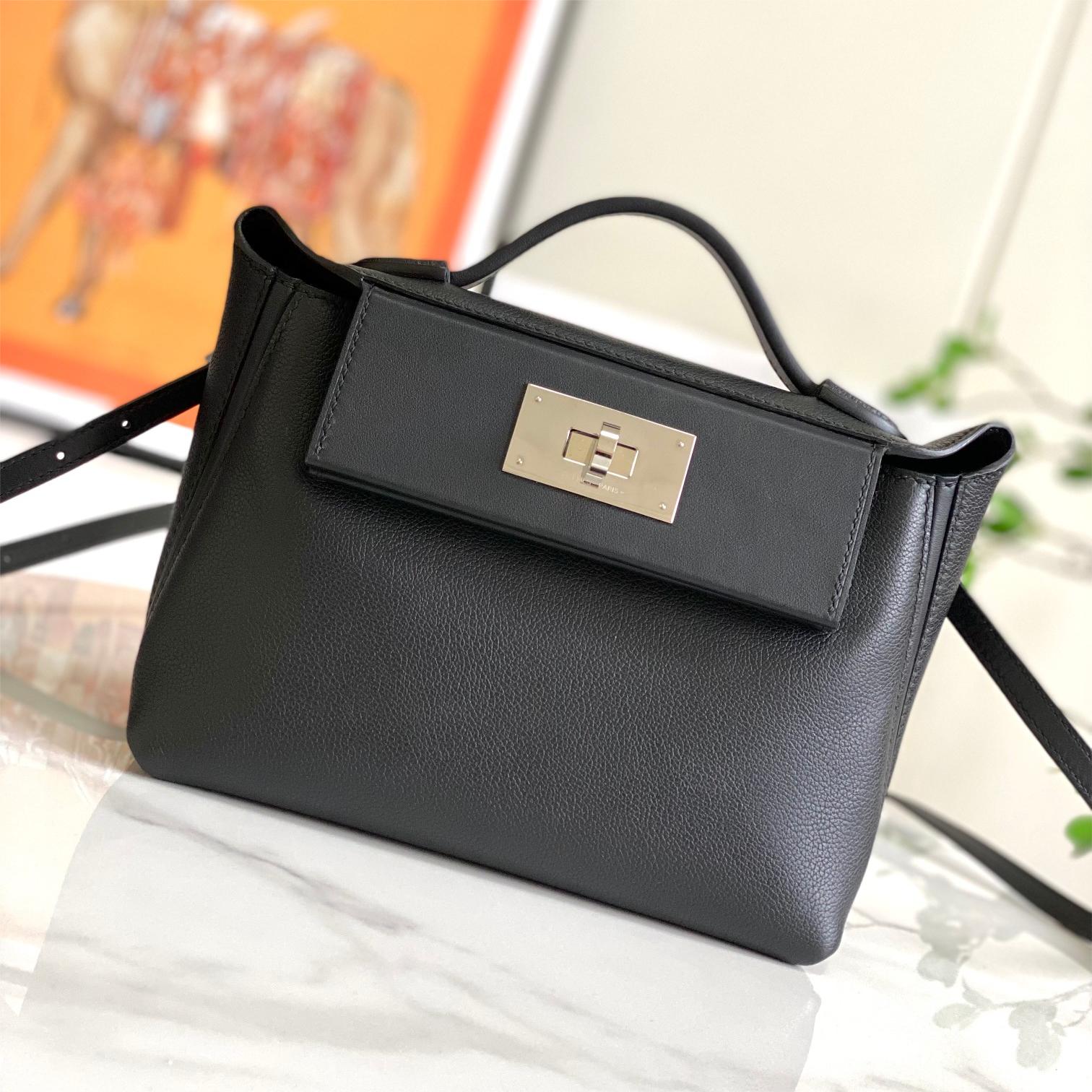 Hermès Classic  Pure Black Exquisite Hardware Genuine Leather Shoulder Strap Handbag Hermès Classic  Pure Black Exquisite Hardware Genuine Leather Shoulder Strap Handbag