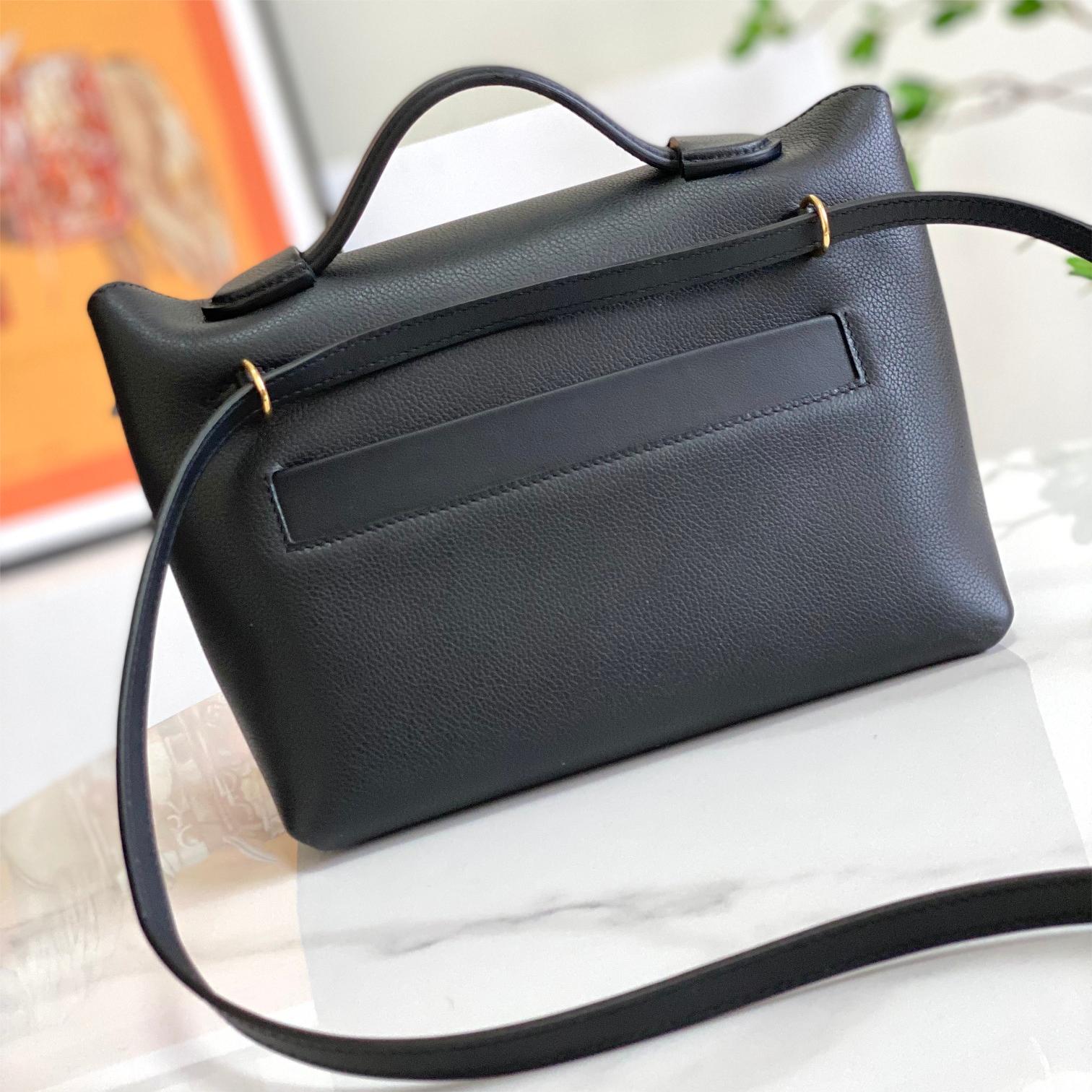 Hermès classic pure black gold exquisite hardware genuine leather shoulder strap handbag Hermès classic pure black gold exquisite hardware genuine leather shoulder strap handbag