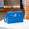 Hermès Kelly series classic pure blue exquisite hardware genuine leather shoulder strap handbag Hermès Kelly series classic pure blue exquisite hardware genuine leather shoulder strap handbag