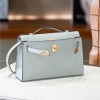 Hermès Kelly series classic light blue exquisite hardware genuine leather shoulder strap handbag Hermès Kelly series classic light blue exquisite hardware genuine leather shoulder strap handbag
