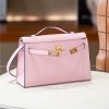 Hermès Kelly series classic bright pink exquisite hardware genuine leather shoulder strap handbag Hermès Kelly series classic bright pink exquisite hardware genuine leather shoulder strap handbag