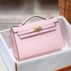 Hermès Kelly series classic bright pink exquisite hardware genuine leather shoulder strap handbag Hermès Kelly series classic bright pink exquisite hardware genuine leather shoulder strap handbag