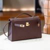 Hermès Kelly classic chocolate color exquisite hardware genuine leather shoulder strap handbag Hermès Kelly classic chocolate color exquisite hardware genuine leather shoulder strap handbag
