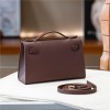 Hermès Kelly classic chocolate color exquisite hardware genuine leather shoulder strap handbag Hermès Kelly classic chocolate color exquisite hardware genuine leather shoulder strap handbag