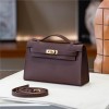 Hermès Kelly classic chocolate color exquisite hardware genuine leather shoulder strap handbag Hermès Kelly classic chocolate color exquisite hardware genuine leather shoulder strap handbag