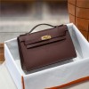 Hermès Kelly classic chocolate color exquisite hardware genuine leather shoulder strap handbag Hermès Kelly classic chocolate color exquisite hardware genuine leather shoulder strap handbag