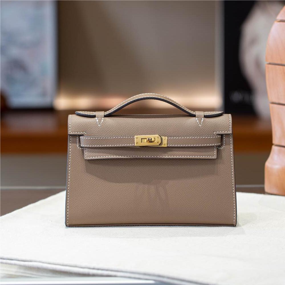 Hermès Kelly classic taupe leather shoulder strap handbag Hermès Kelly classic taupe leather shoulder strap handbag