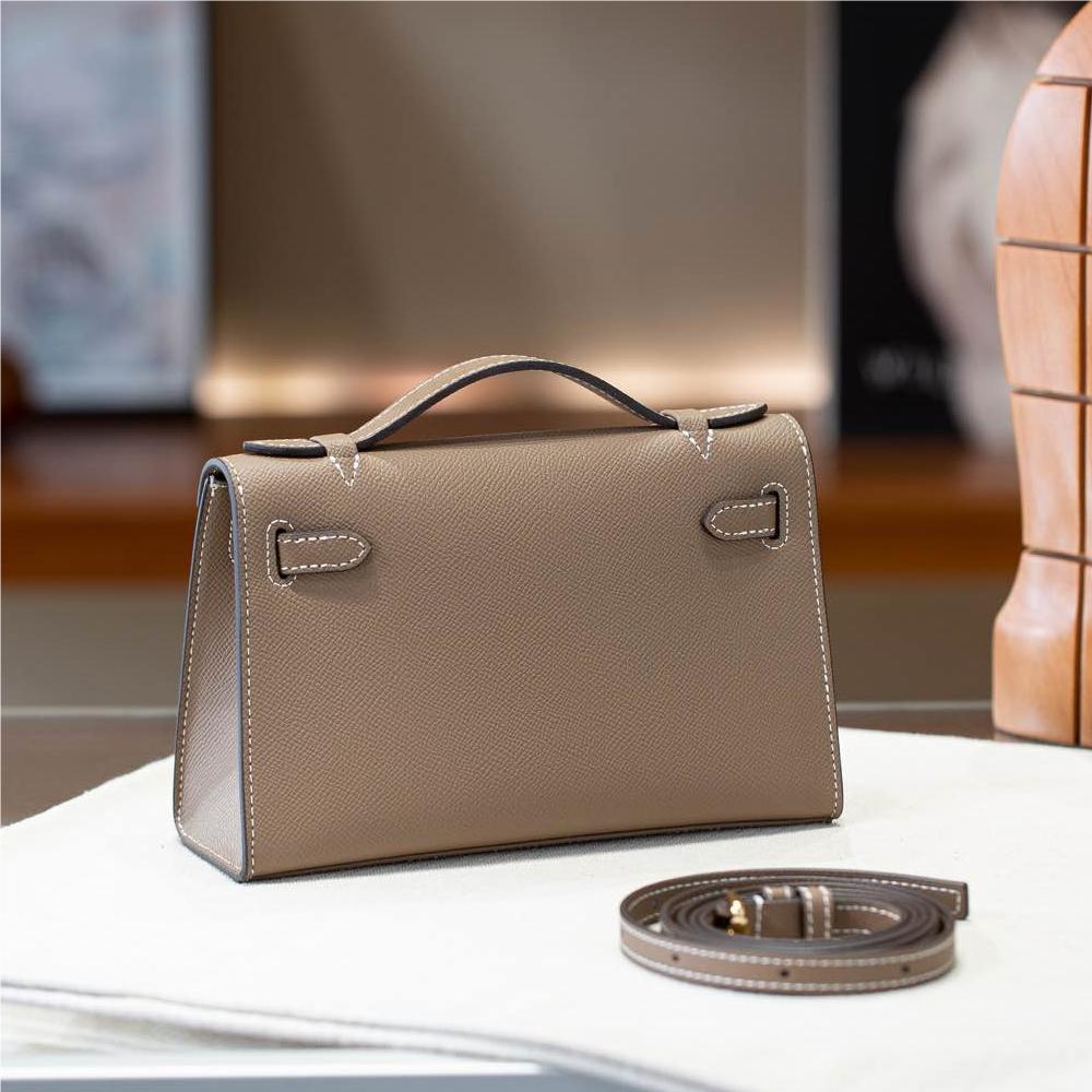 Hermès Kelly classic taupe leather shoulder strap handbag Hermès Kelly classic taupe leather shoulder strap handbag