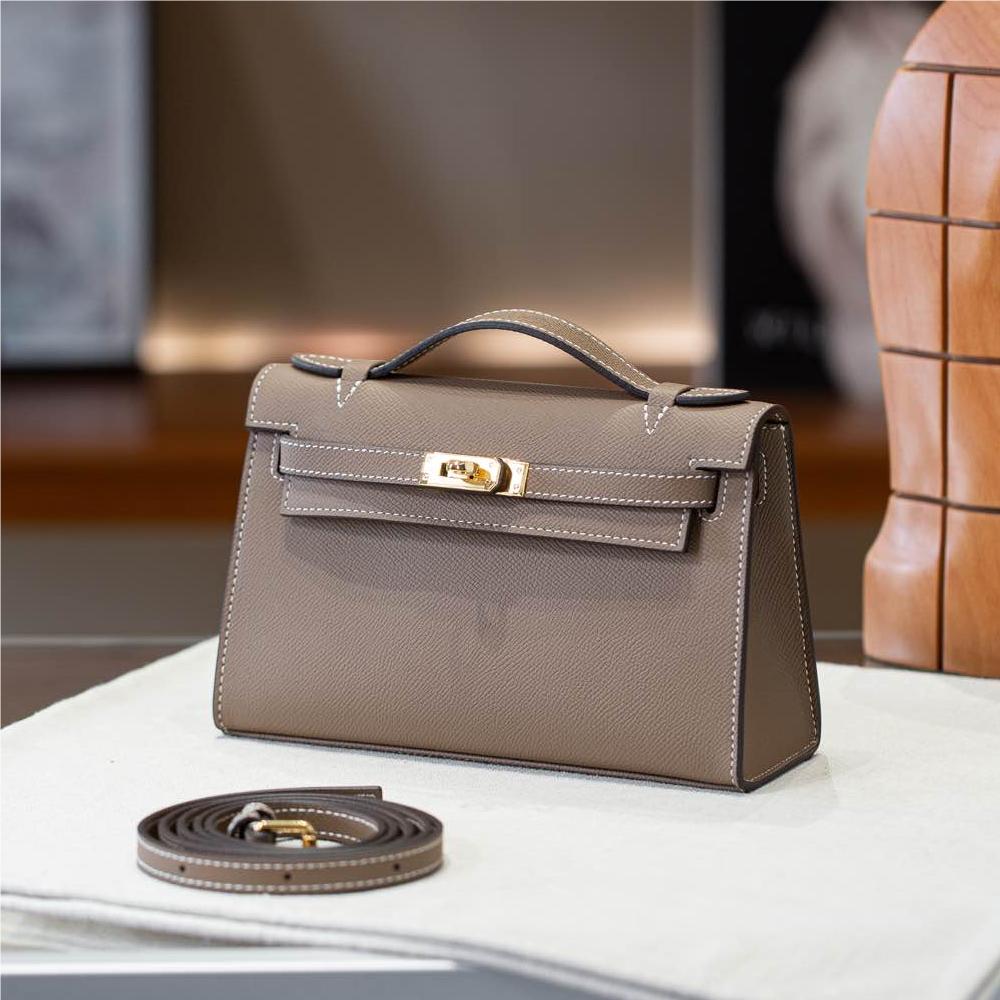 Hermès Kelly classic taupe leather shoulder strap handbag Hermès Kelly classic taupe leather shoulder strap handbag