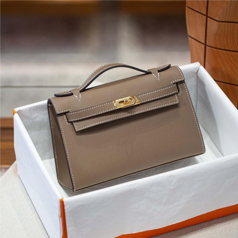 Hermès Kelly classic taupe leather shoulder strap handbag Hermès Kelly classic taupe leather shoulder strap handbag