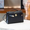 Hermès Kelly series classic pure black exquisite hardware genuine leather shoulder strap handbag Hermès Kelly series classic pure black exquisite hardware genuine leather shoulder strap handbag