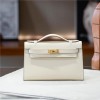 Hermès Kelly series classic pure white exquisite hardware genuine leather shoulder strap handbag Hermès Kelly series classic pure white exquisite hardware genuine leather shoulder strap handbag