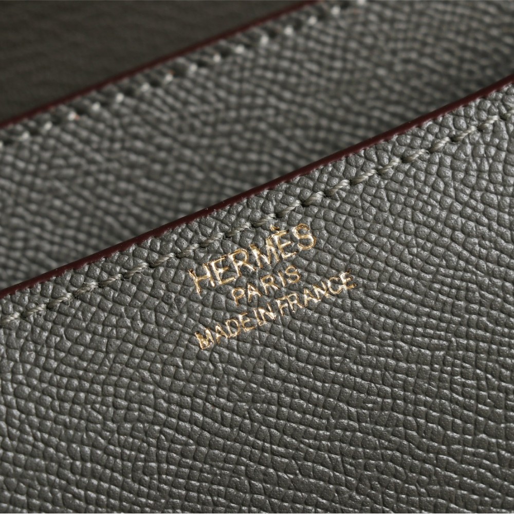 Hermès Constance exquisite hardware logo gray leather matte texture bag Hermès Constance exquisite hardware logo gray leather matte texture bag