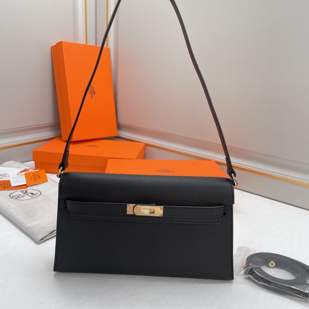 Hermès Kelly Mini II Deep Black Leather Exquisite Hardware Shoulder Strap Handbag Hermès Kelly Mini II Deep Black Leather Exquisite Hardware Shoulder Strap Handbag