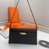 Hermès Kelly Mini II Deep Black Leather Exquisite Hardware Shoulder Strap Handbag Hermès Kelly Mini II Deep Black Leather Exquisite Hardware Shoulder Strap Handbag