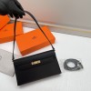 Hermès Kelly Mini II Deep Black Leather Exquisite Hardware Shoulder Strap Handbag Hermès Kelly Mini II Deep Black Leather Exquisite Hardware Shoulder Strap Handbag