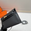 Hermès Kelly Mini II Deep Black Leather Exquisite Hardware Shoulder Strap Handbag Hermès Kelly Mini II Deep Black Leather Exquisite Hardware Shoulder Strap Handbag