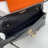 Hermès Kelly Mini II Deep Black Leather Exquisite Hardware Shoulder Strap Handbag Hermès Kelly Mini II Deep Black Leather Exquisite Hardware Shoulder Strap Handbag