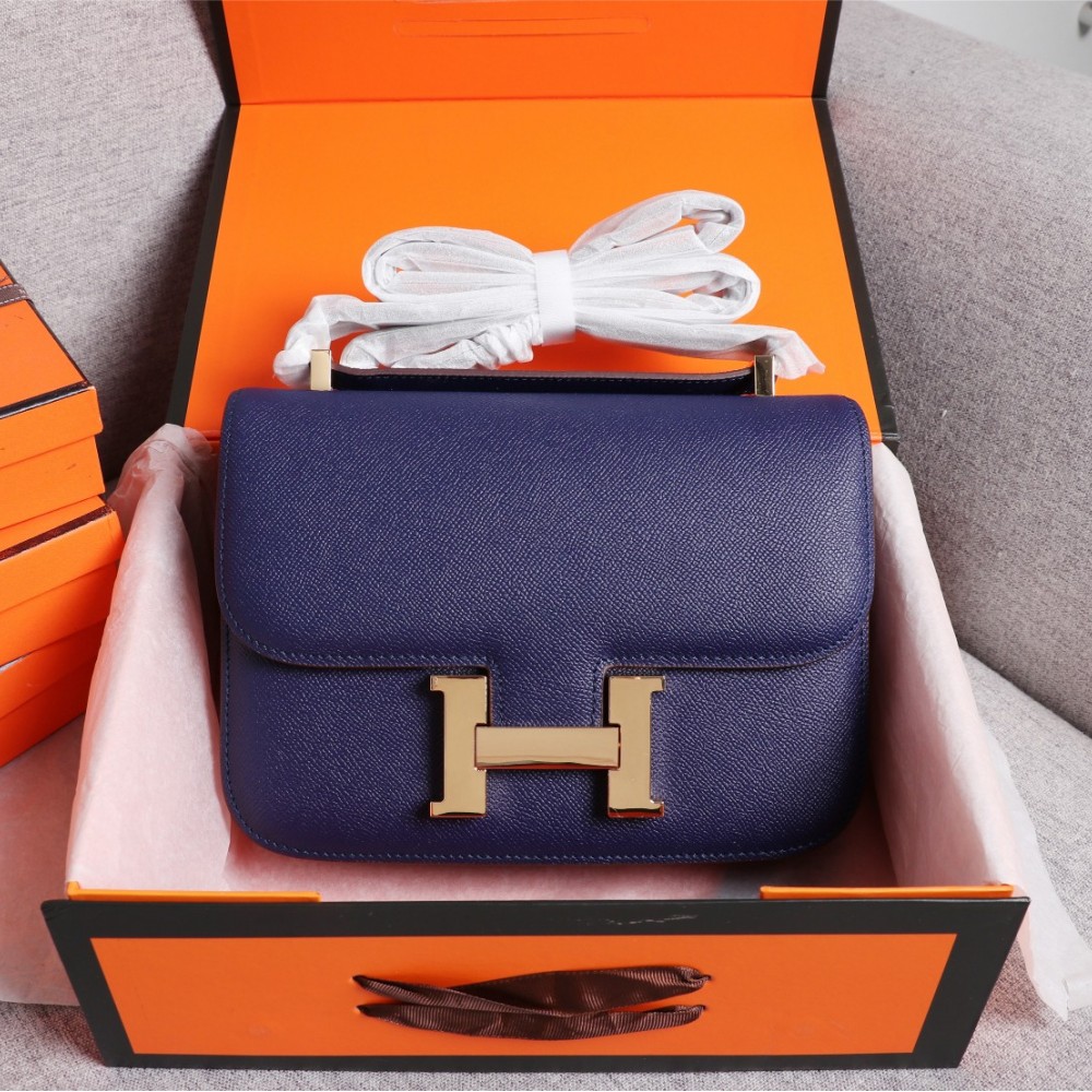 Hermès Constance 19 series exquisite hardware deep purple leather bag Hermès Constance 19 series exquisite hardware deep purple leather bag
