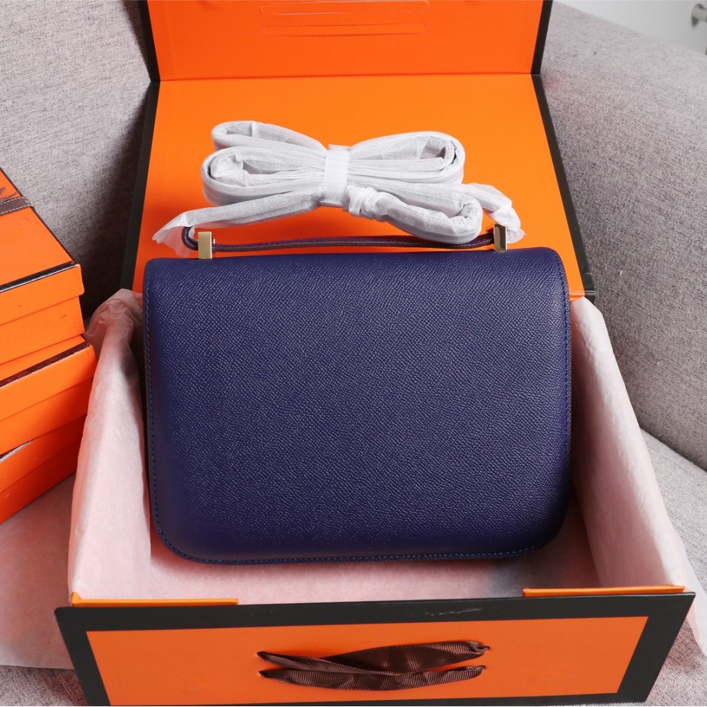 Hermès Constance 19 series exquisite hardware deep purple leather bag Hermès Constance 19 series exquisite hardware deep purple leather bag