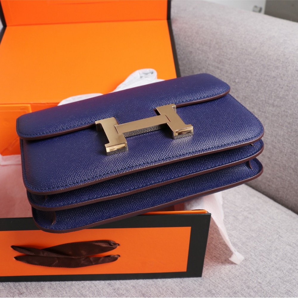Hermès Constance 19 series exquisite hardware deep purple leather bag Hermès Constance 19 series exquisite hardware deep purple leather bag