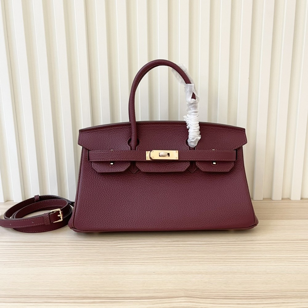 Hermès Birkin series crimson leather platinum bag Hermès Birkin series crimson leather platinum bag