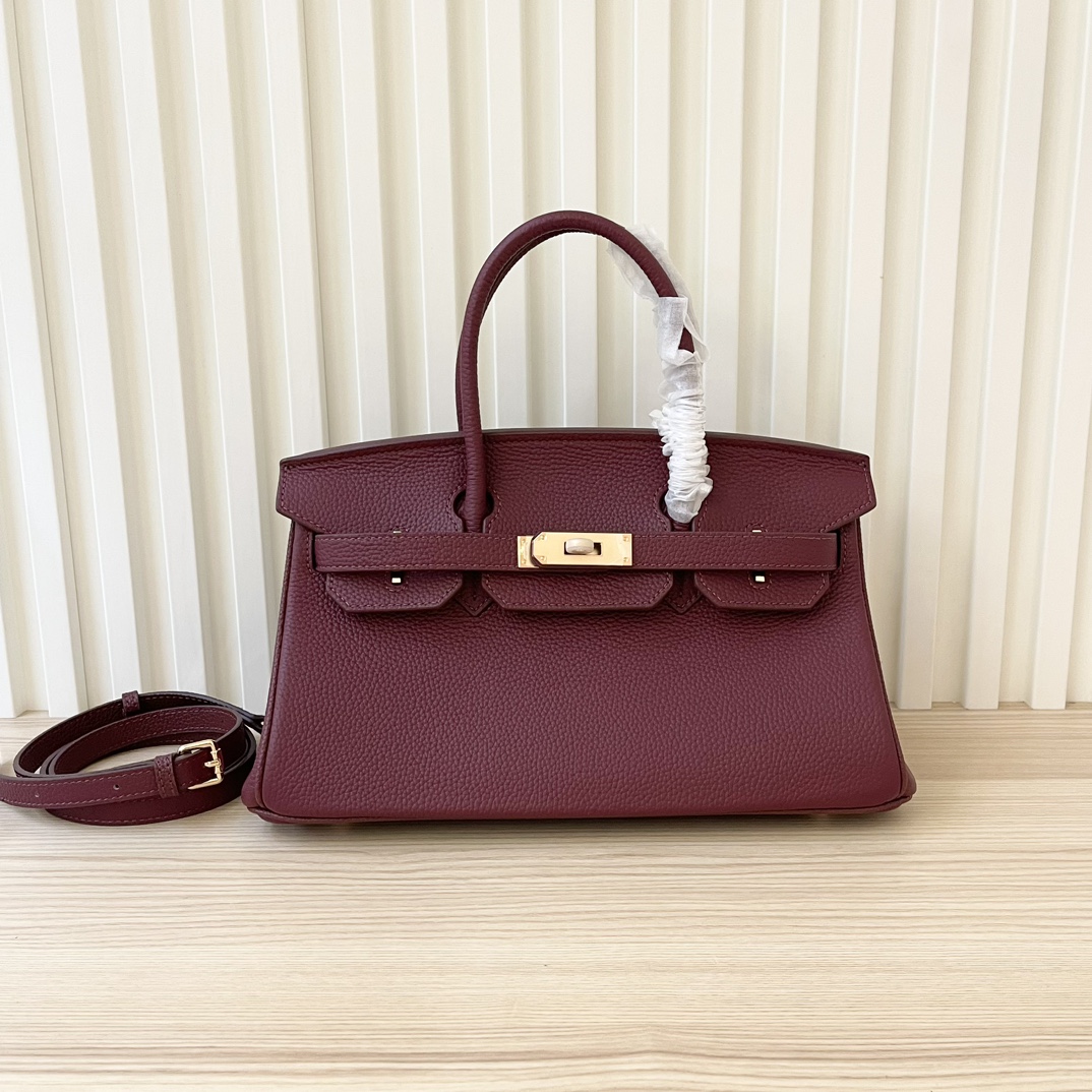 Hermès Birkin series crimson leather platinum bag Hermès Birkin series crimson leather platinum bag