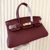 Hermès Birkin series crimson leather platinum bag Hermès Birkin series crimson leather platinum bag