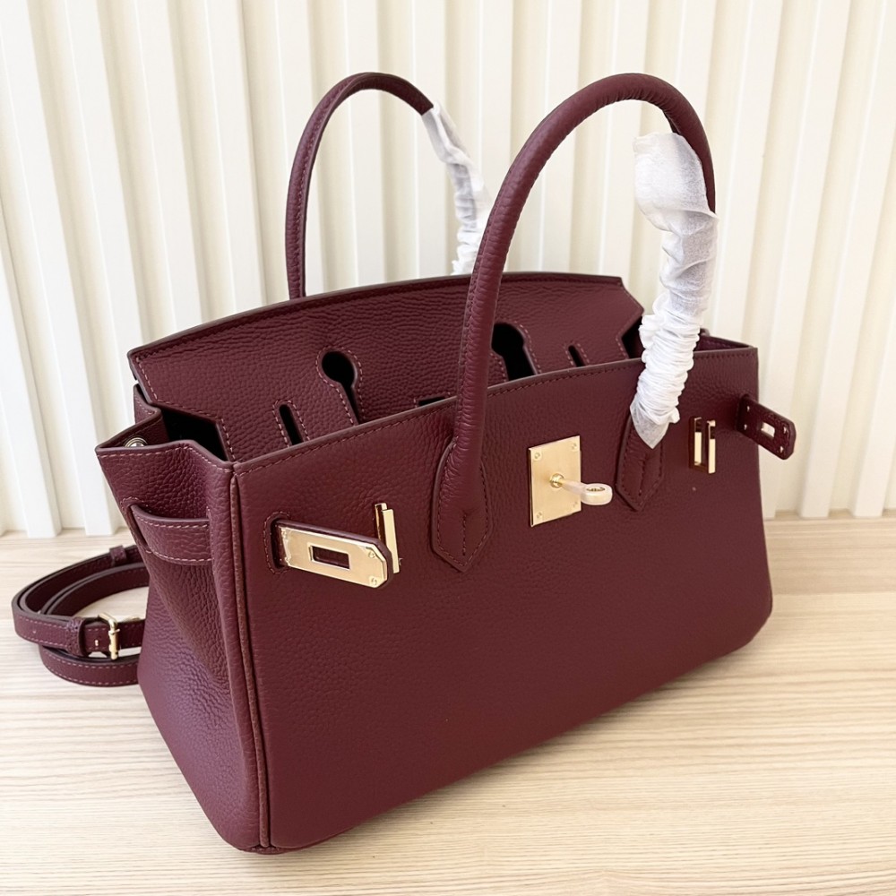 Hermès Birkin series crimson leather platinum bag Hermès Birkin series crimson leather platinum bag
