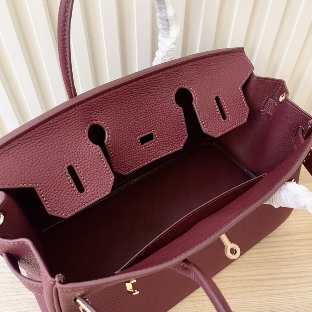 Hermès Birkin series crimson leather platinum bag Hermès Birkin series crimson leather platinum bag