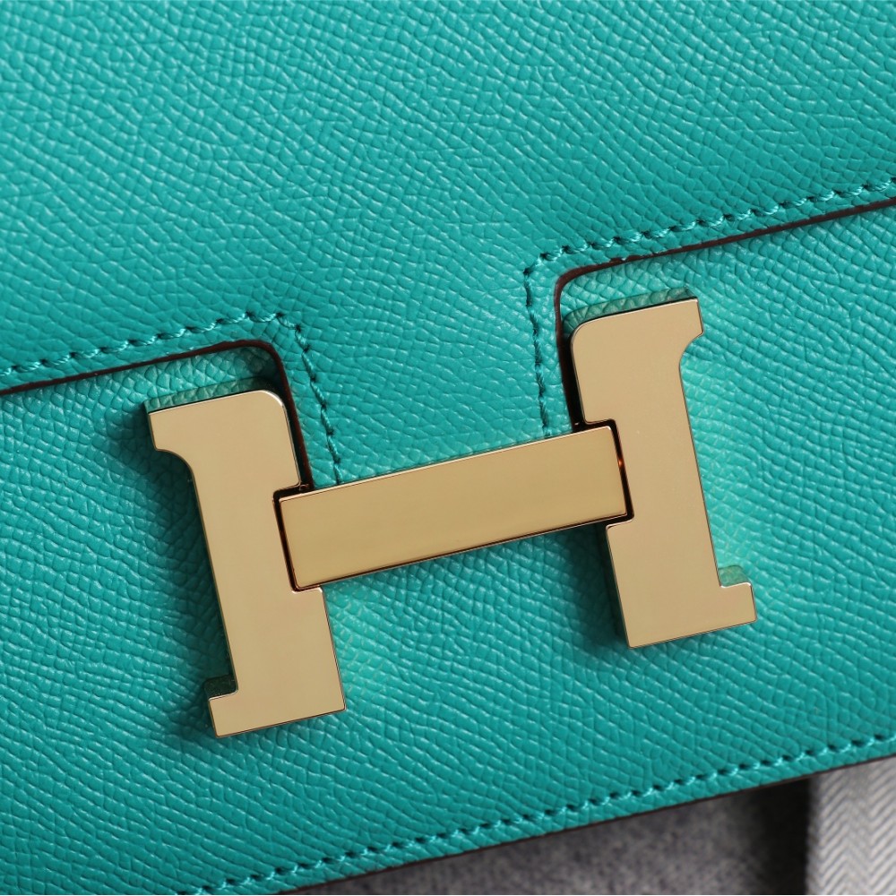 Hermès Constance 19 series exquisite hardware scroll green leather bag Hermès Constance 19 series exquisite hardware scroll green leather bag