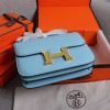 Hermès Constance 19 series exquisite hardware blue leather bag Hermès Constance 19 series exquisite hardware blue leather bag