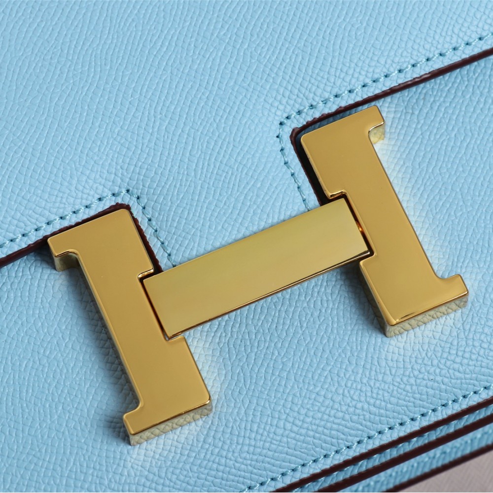 Hermès Constance 19 series exquisite hardware blue leather bag Hermès Constance 19 series exquisite hardware blue leather bag