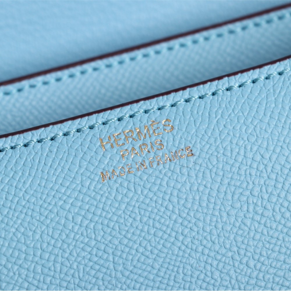 Hermès Constance 19 series exquisite hardware blue leather bag Hermès Constance 19 series exquisite hardware blue leather bag