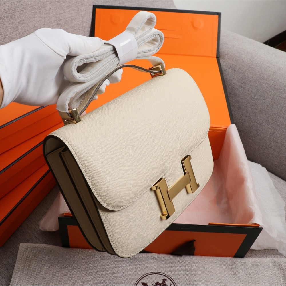Hermès Constance 19 series exquisite hardware pure white leather bag Hermès Constance 19 series exquisite hardware pure white leather bag