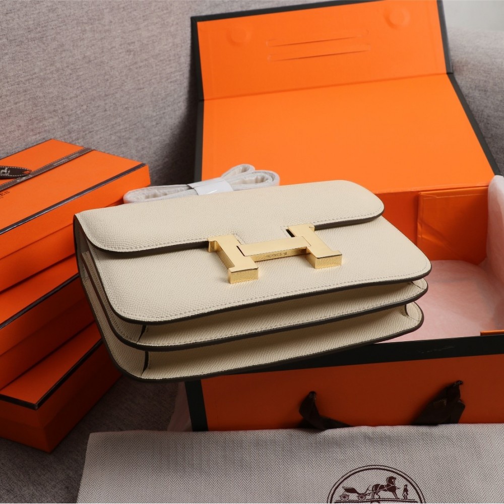 Hermès Constance 19 series exquisite hardware pure white leather bag Hermès Constance 19 series exquisite hardware pure white leather bag