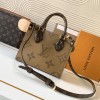 Louis Vuitton ONTHEGO EAST WEST Classic Small Textured Canvas Shoulder Strap Tote Louis Vuitton ONTHEGO EAST WEST Classic Small Textured Canvas Shoulder Strap Tote