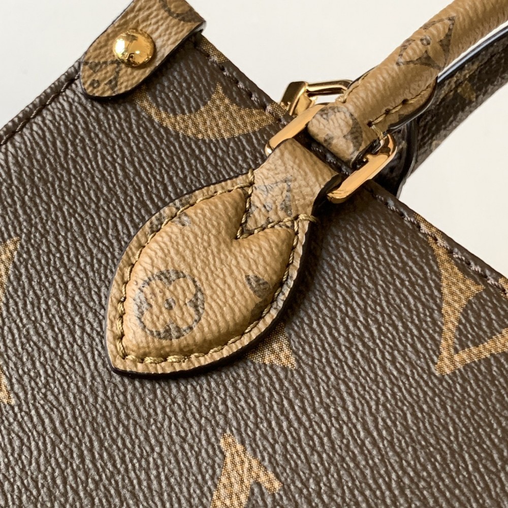 Louis Vuitton ONTHEGO EAST WEST Classic Small Textured Canvas Shoulder Strap Tote Louis Vuitton ONTHEGO EAST WEST Classic Small Textured Canvas Shoulder Strap Tote
